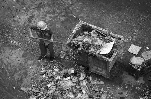 Various household items ready for disposal